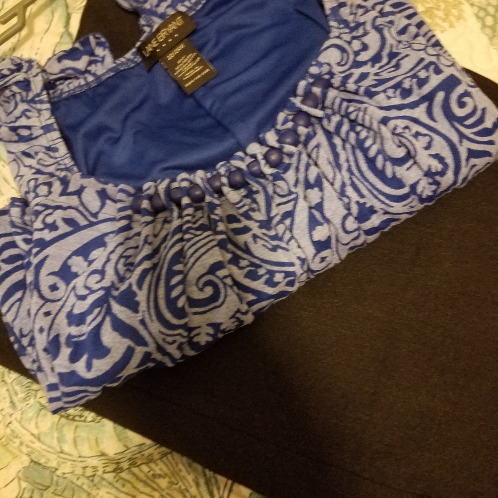 2 pc Lane bryant 20/22blue top and 18 black slacks